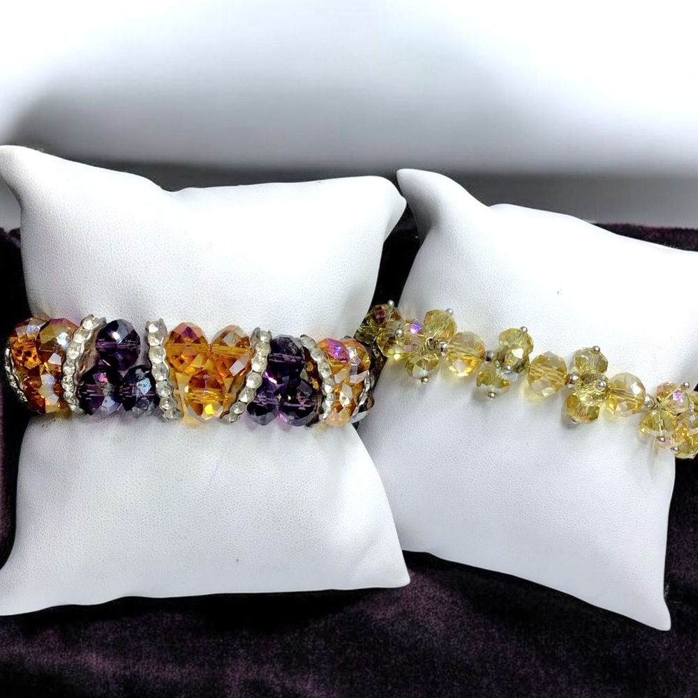 🌺2 High Quality Crystal Bead Bracelets